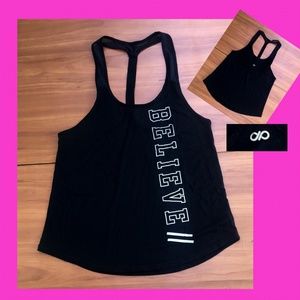 new🏆Believe Black Silver Reflector Graphic Tank M